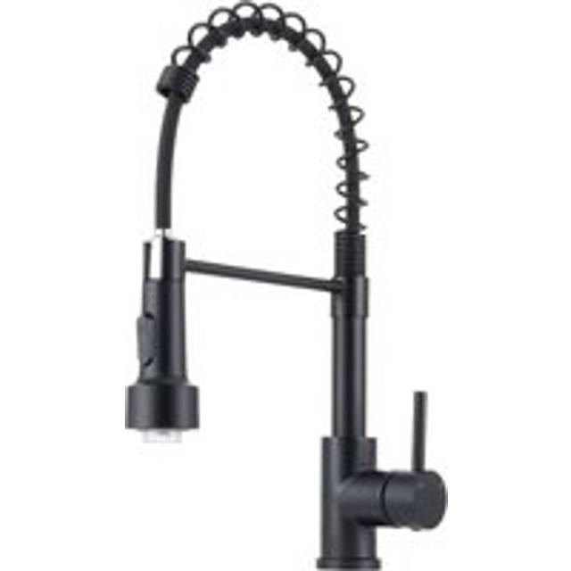 LED Light Stainless Steel Pull Out Kitchen Faucet - Black - One Size