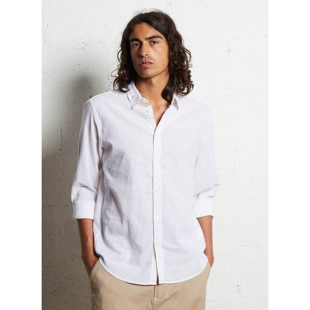 Pepe Jeans for man. PM308844 Shirt Arnau white (XL), Casual, Linen, Long sleeve