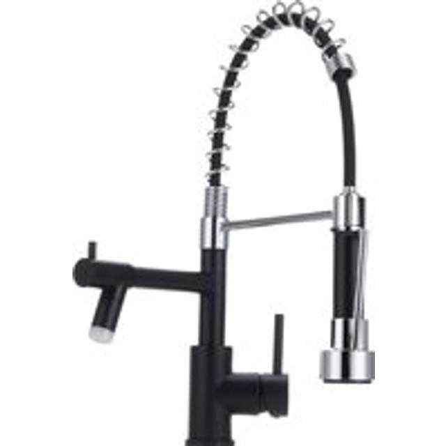 Stainless Steel Pull Out Kitchen Taps with LED Light - Black - One Size