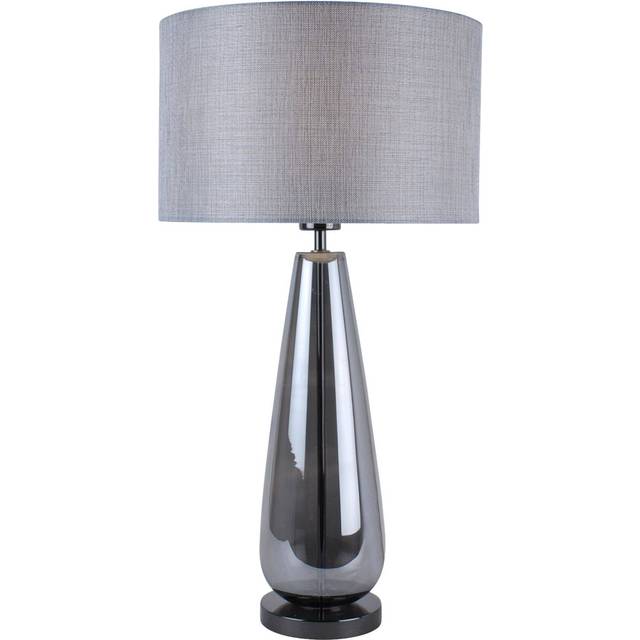 Tulisa Tall Smoked Glass Table Lamp - Silver - One Size