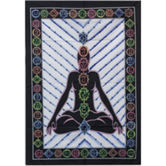 Handbrushed Cotton Wall Art - Chakra Buddha