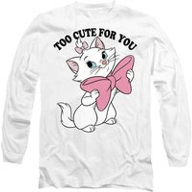 Aristocats Marie Too Cute for You Valentine's Day Long Sleeve T-Shirt, White - XL