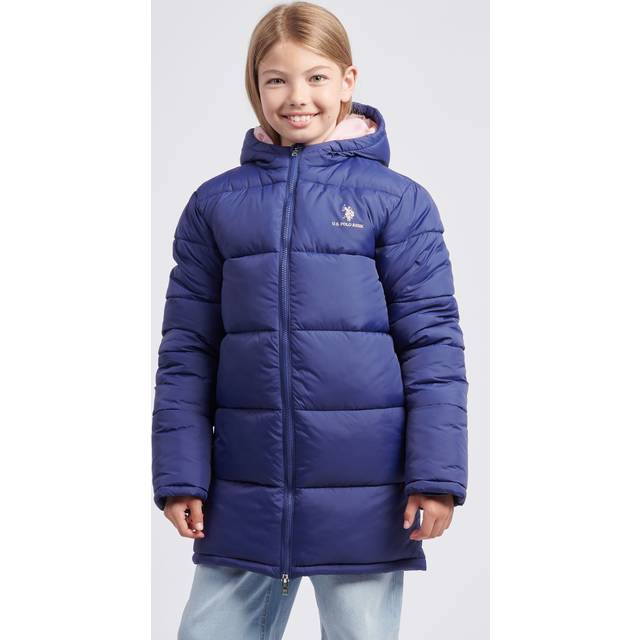 Longline Puffer Jacket - Dark Blue - 7-8 Years