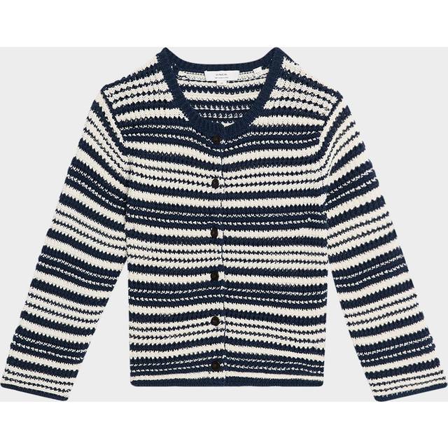 Textured Stripe Cardigan - NAVYOFF WHITE - X-Small