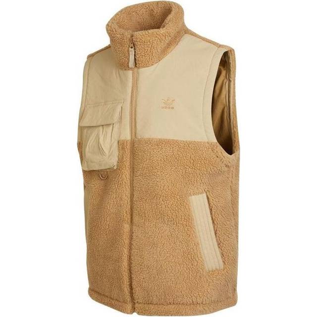Adidas Originals Trefoil Logo Print Warm Stand Collar Sleeveless Vest Men Vest Khaki IC8161 S