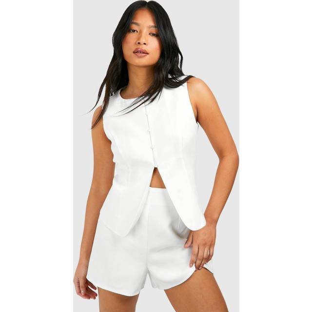 Womens Petite Tailored Waistcoat - White - 12, White