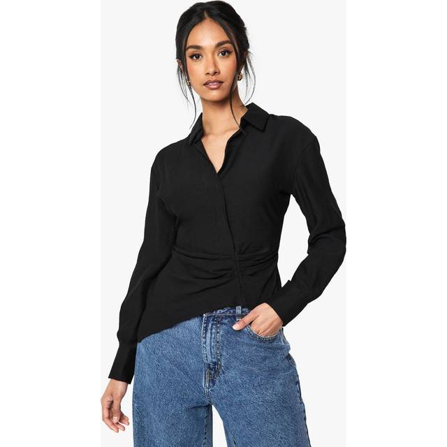 Womens Wrap Front Blouse - Black - 10