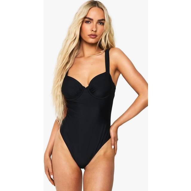 Womens Swimwear Essentials Fuller Bust Balcony Swimsuit - Black - 14, Black
