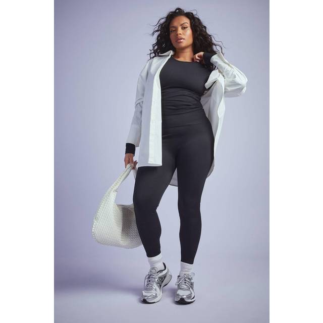 Womens Boohoo Basics Plus Seamless Rib Legging - Black - 16-18, Black