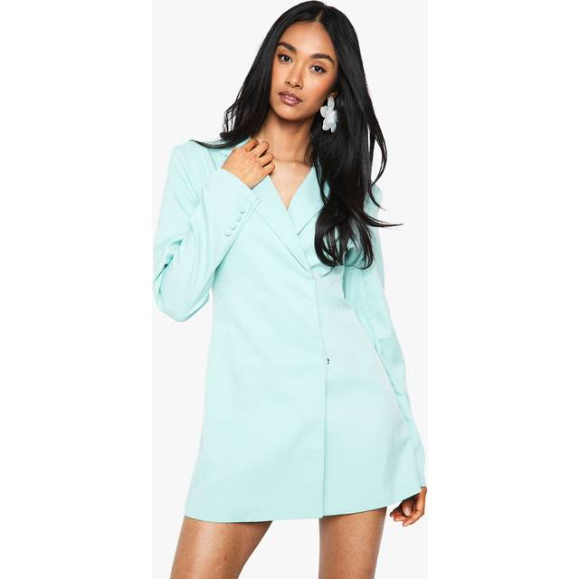 Womens Structured Oversized Wrap Over Blazer Dress - Green - 14, Green