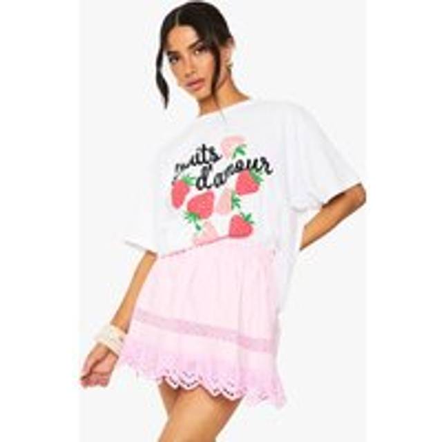 Womens Petite Frill Rara Mini Skirt - Pink - 8, Pink