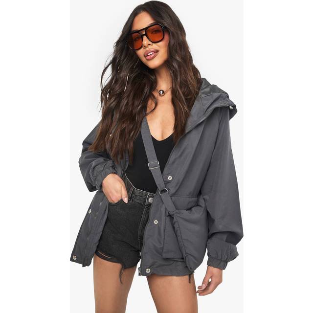 Womens Festival Jacket with Bag - Grey - 10