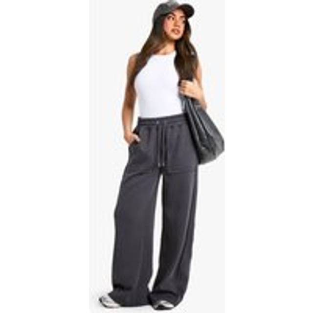 Womens Seam Detail Wide Leg Jogger - Grey - Xl, Grey