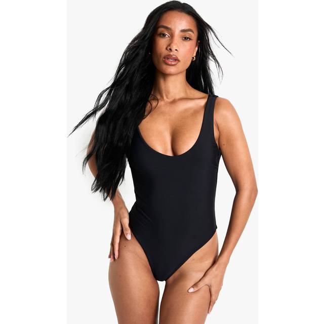 Womens Swimwear Essentials Scoop Swimsuit - Black - 16