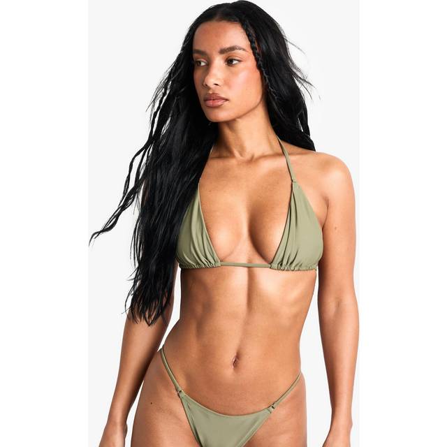 Womens Swimwear Essentials Triangle Bikini Top - Green - 12
