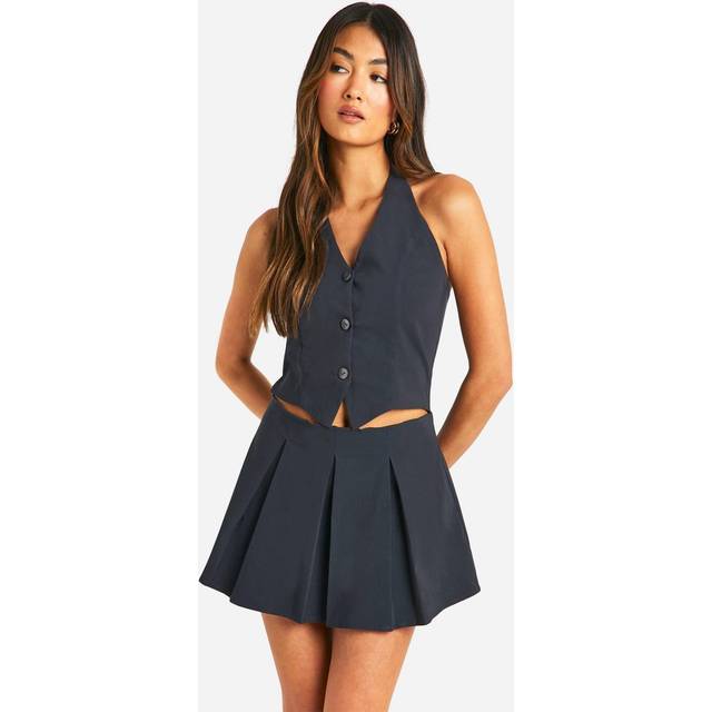 Womens Two Piece Effect Halterneck Tennis Skort Playsuit - Grey - 14, Grey