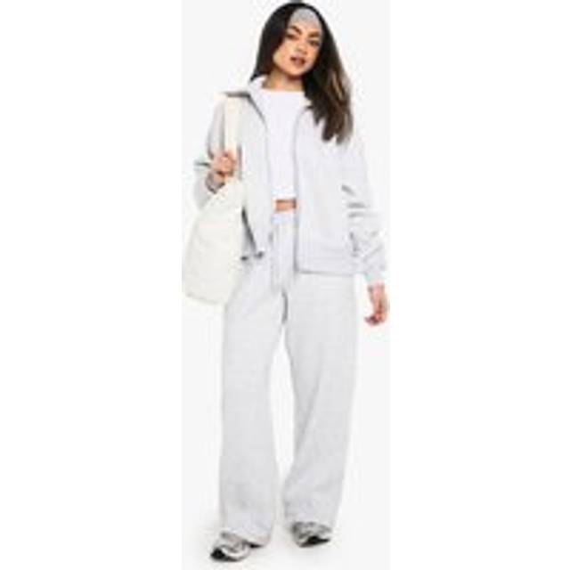 Womens Zip Through Bomber Sweatshirt Tracksuit - Grey - S