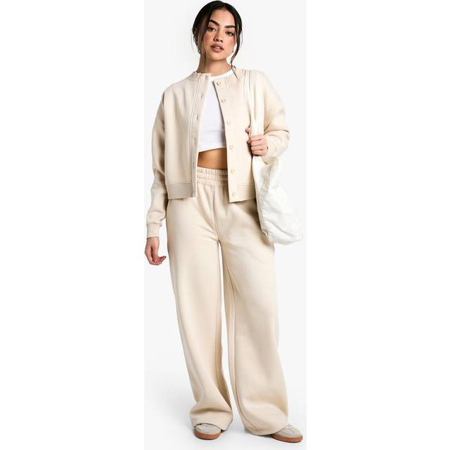 Womens Wide Leg Jogger - Beige - M