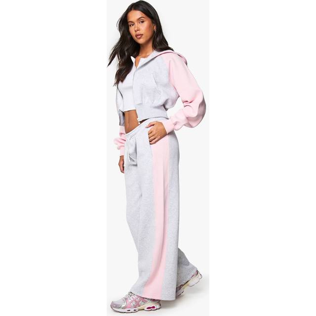 Womens Contrast Side Panel Wide Leg Jogger - Pink - XL