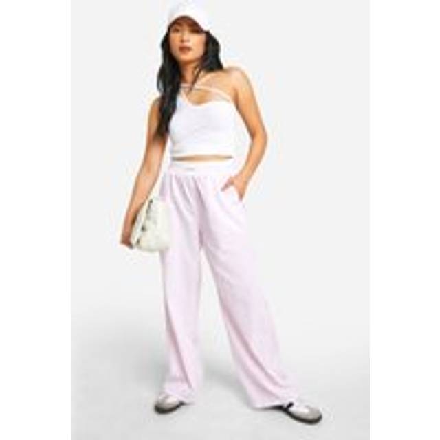 Womens Petite Contrast Waistband Pinstripe Trouser - Pink - 10