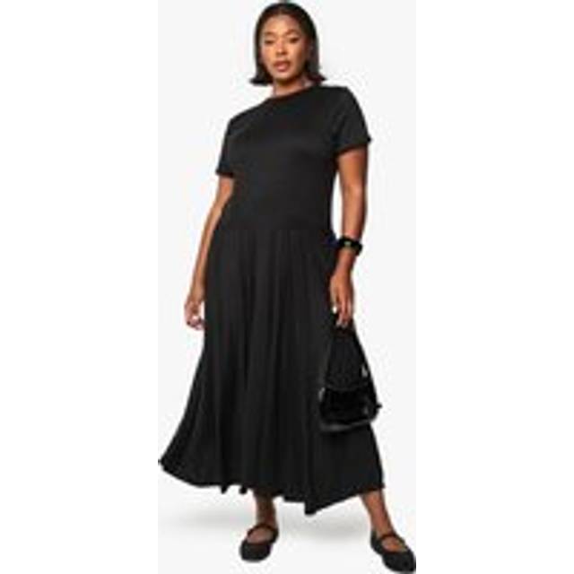Womens Plus Midaxi Smock T-Shirt Dress - Black - 26, Black