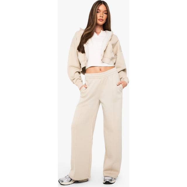Womens Pintuck Detail Straight Leg Jogger - Beige - Xl, Beige