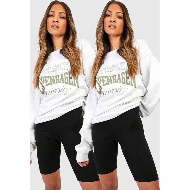 Womens 2 Pack Basic Cycling Shorts - Black - 6