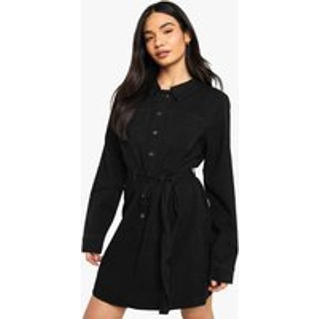 Womens Denim Shirt Dress - Black - XL