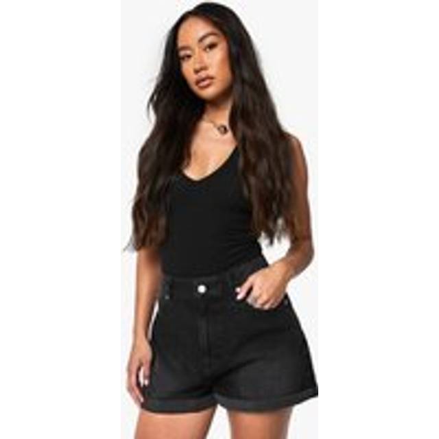 Womens Denim Mom Short - Black - 16