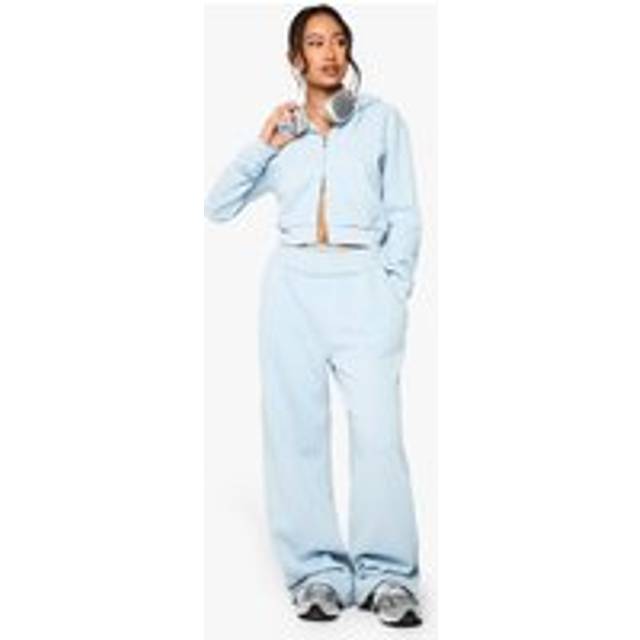 Womens Washed Expose Seam Extreme Oversized Wide Leg Jogger - Blue - M