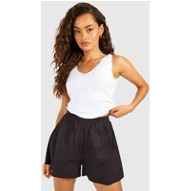Womens Poplin Runner Short - Black - 8, Black