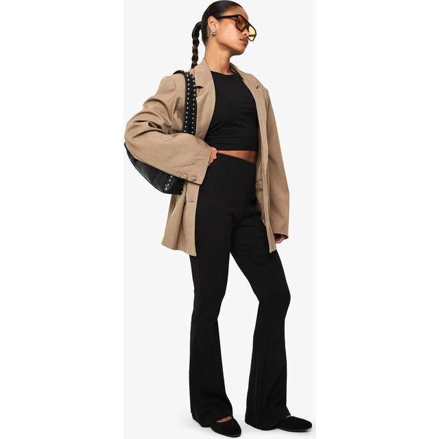 Womens Boohoo Basics Rib Flared Legging - Black - 8