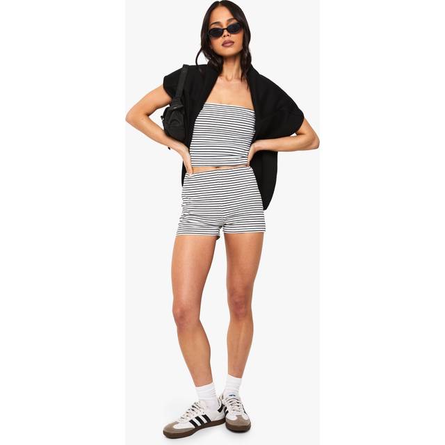 Womens Striped Hot Pant - Grey - 16, Grey