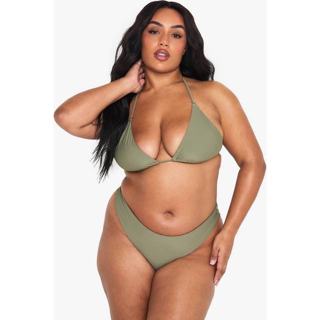 Womens Plus Swimwear Essentials Triangle Bikini Top - Green - 16