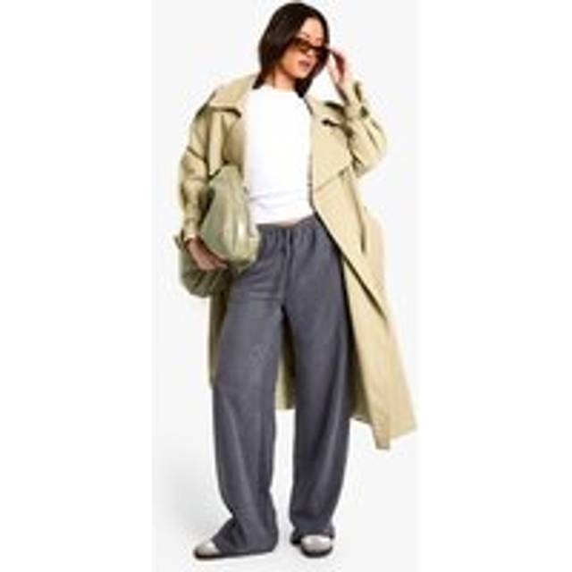 Womens Tall Peached Soft Thin Drawcord Straight Leg Trouser - Grey - 8