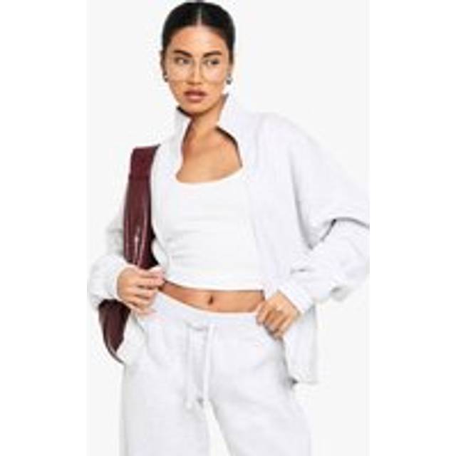 Womens Zip Through High Neck Sweatshirt - Grey - Xl, Grey