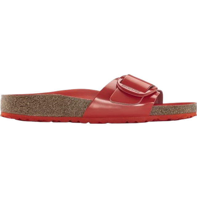 Women's sandals Birkenstock Madrid Big Buckle Natural Leather Patent - Rouge - 37 Narrow