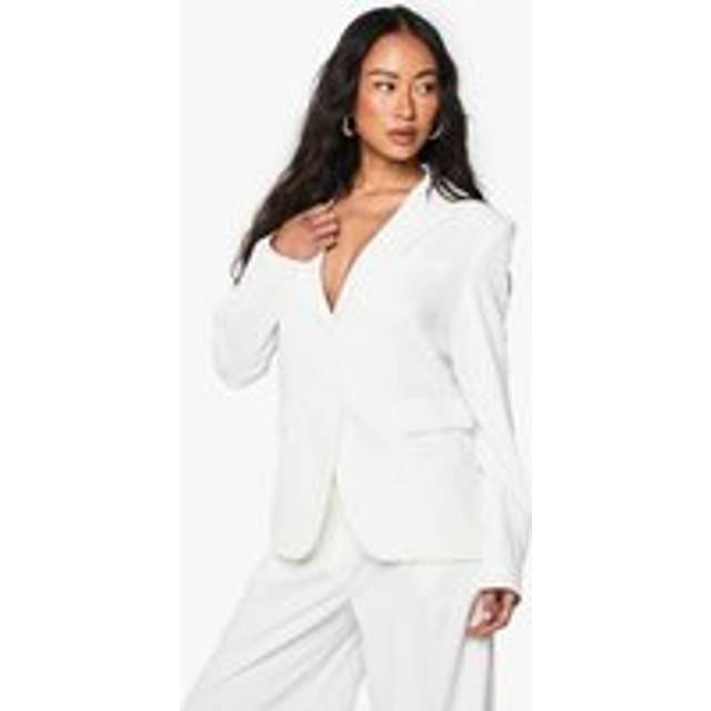 Womens Fluid Suit Tailored Blazer - Tan - 14