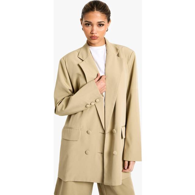 Womens Woven Tailored Oversized Blazer - Green - 16