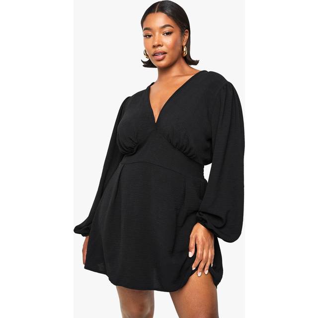 Womens Plus A Line Skater Dress - Black - 26, Black