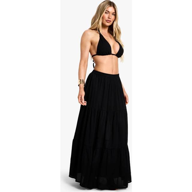 Womens Beachwear Essentials Maxi Skirt - Black - M