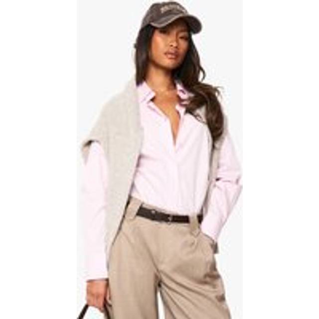 Womens Basic Cotton Shirt - Pink - 10