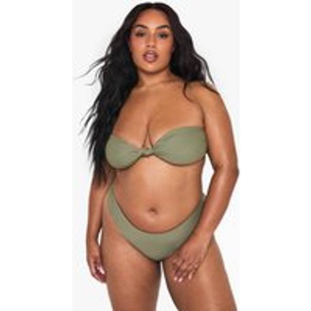 Womens Plus Swimwear Essentials Bandeau Bikini Top - Green - 28