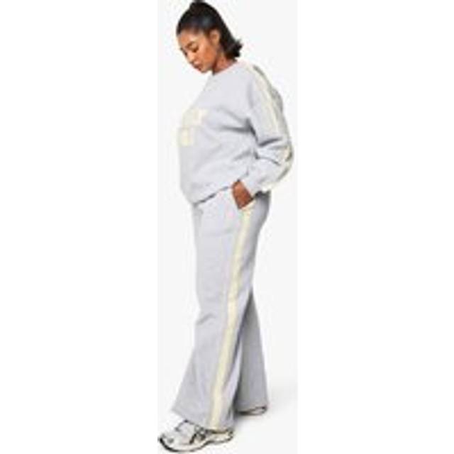 Womens Plus Side Stripe Wide Leg Joggers - Grey - 28, Grey