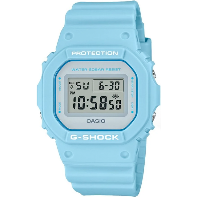 CASIO G-Shock Square 'Light Blue' DW-5600SC-2PR - SKY BLUE - Free