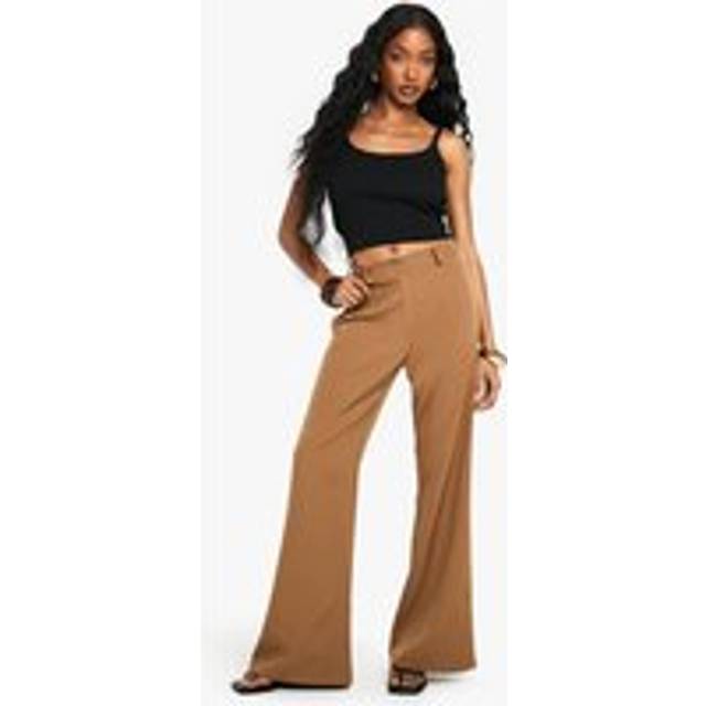 Womens Slim Flare Tailored Trouser - Brown - 12, Brown
