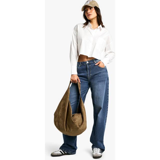 Womens Tall Basic Boyfriend Jean - Acid Wash Dark Blue - 6/34L