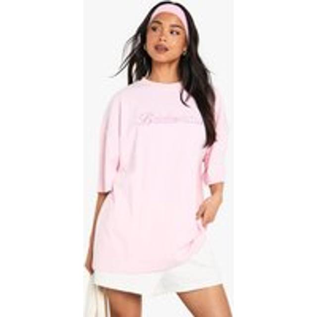 Womens Bridal 'Bridesmaid' Embroidered Oversized T-Shirt - Pink - 12, Pink