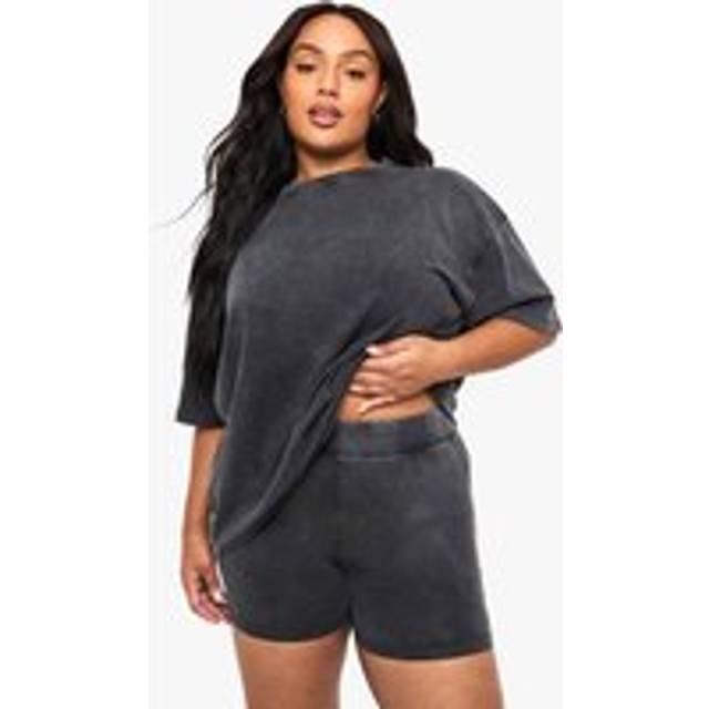 Womens PLUS ACID WASH CYCLING SHORT - Grey - 24