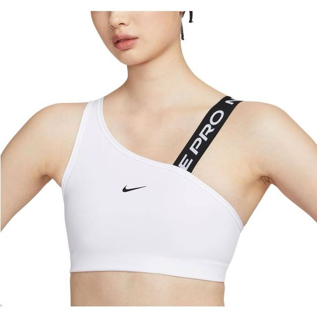 (WMNS) Nike Pro Swoosh Asymmetrical Medium-Support Padded Sports Bra Asia Sizing 'White' FV6527-100 - White/Black - L